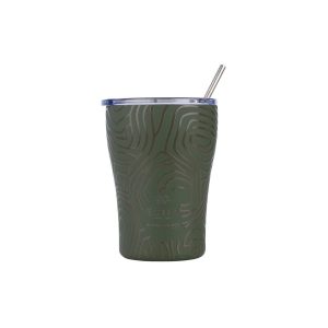 Estia Coffee Mug Save The Aegean Ανακυκλώσιμο Ποτήρι Θερμός Ανοξείδωτο BPA Free 350ml Olive Flow με Καλαμάκι 01-31725
