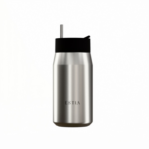 Estia Lens Save The Aegean Μπουκάλι Θερμός Ανοξείδωτο BPA Free 360ml Brushed με Καλαμάκι 01-42875